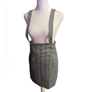 SOLD Plaid suspender pencil skirt